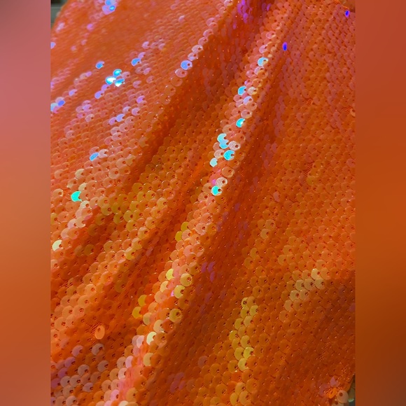 Orange sequence a symmetrical gown with built in bodysuit - Picture 3 of 3